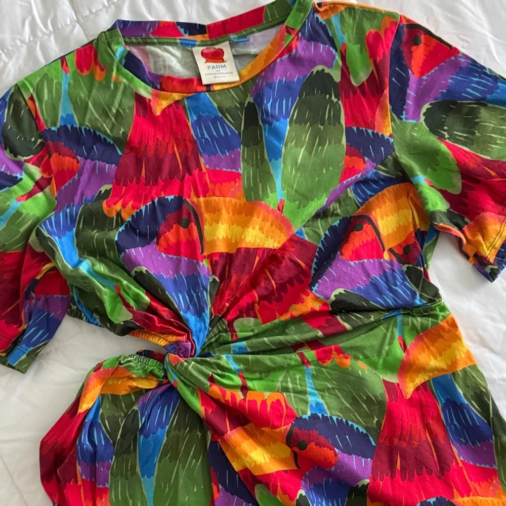 Bright Multi-Color Twist-Front Women’s Dress - Picture 2 of 7